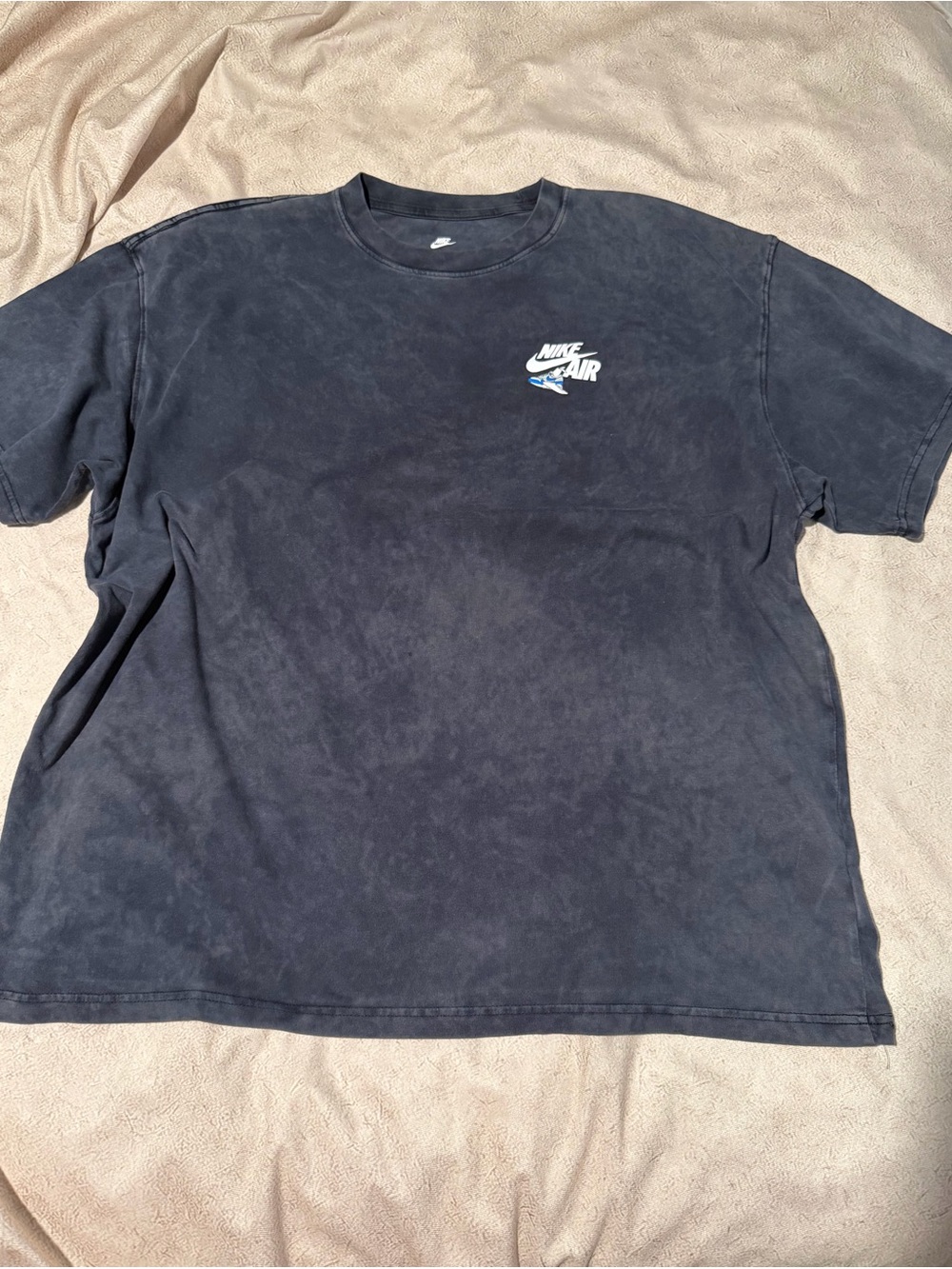 Nike Air Washed Charcoal Black Tee with Small Logo
